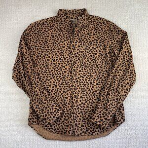 VTG Naked & Famous Retro Jaguar AOP Canada Made Shirt Men’s Large Button